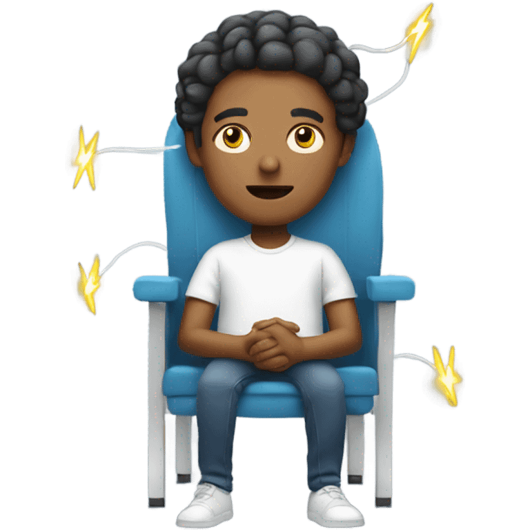 person sitting in chair with eyes closed electricity around them emoji