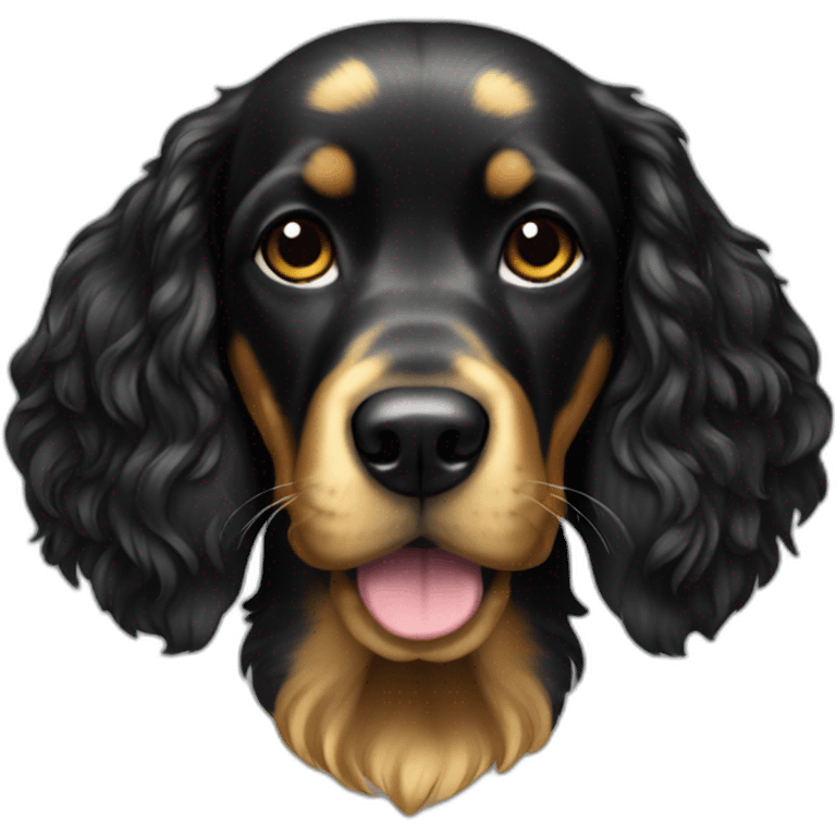 Black and gold cocker emoji