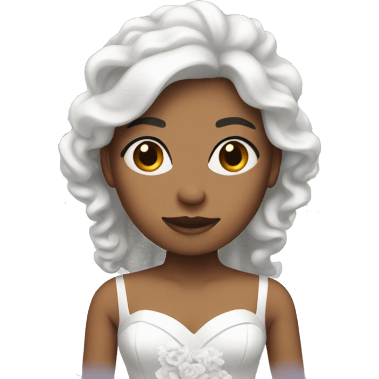 A bold with a wedding dress emoji