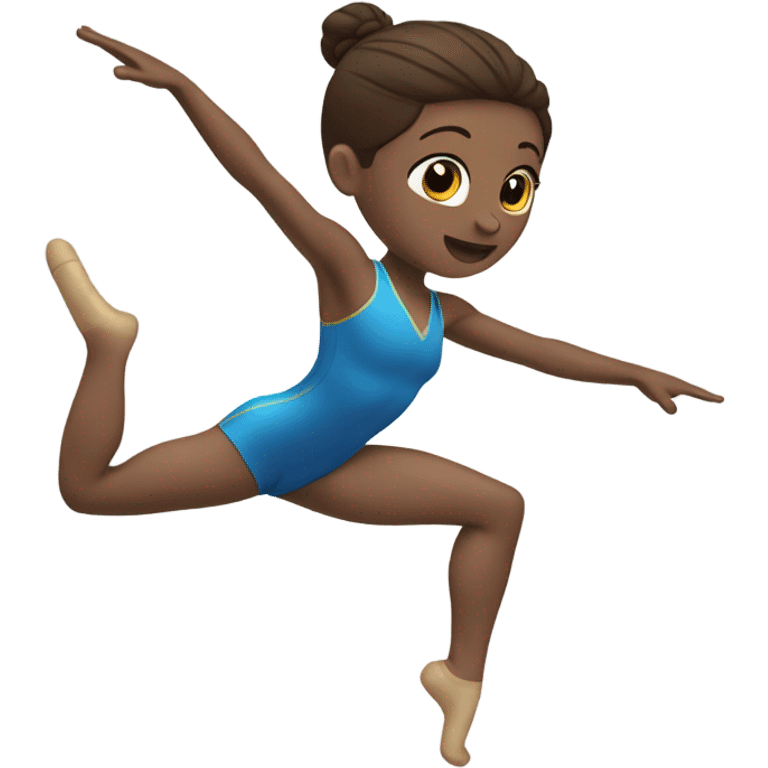 Gymnastic with short brown hair emoji