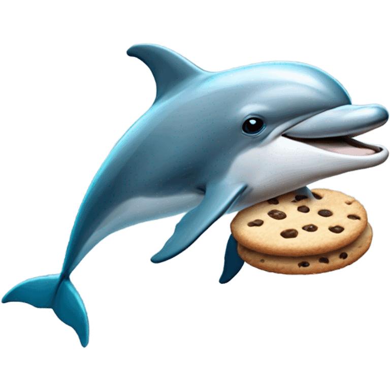 Dolphin with cookie  emoji