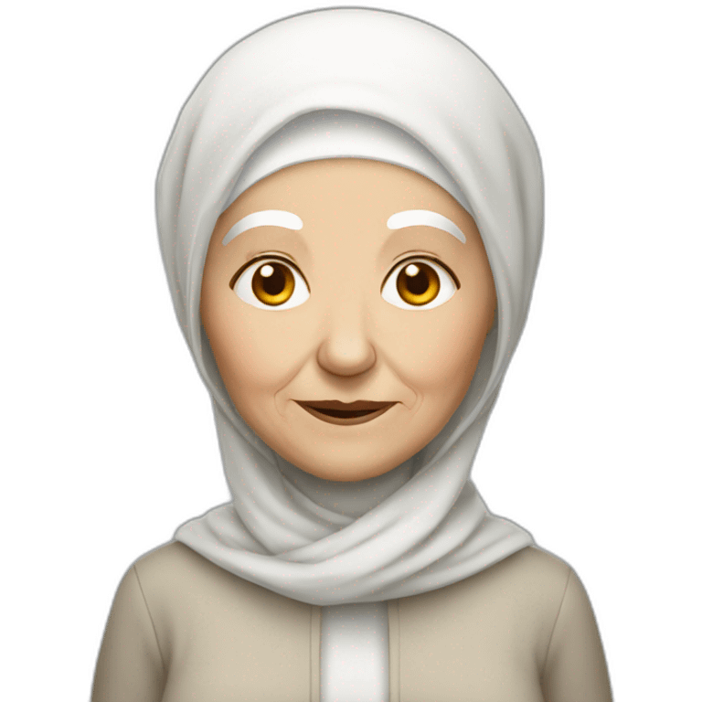 very old white woman white hijab emoji