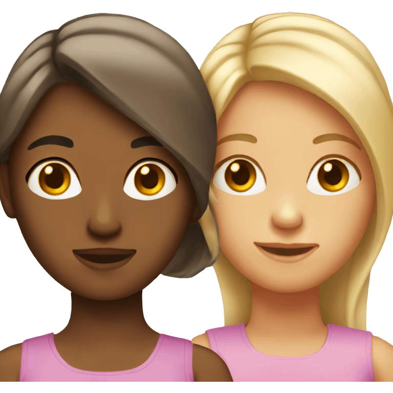 2 Girls with straight hair emoji