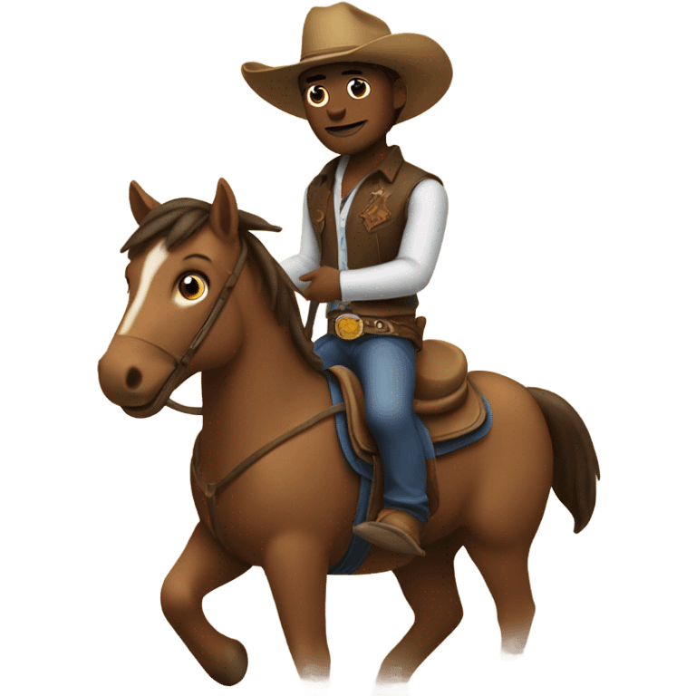 Me on a horse wearing a cowboy hat emoji