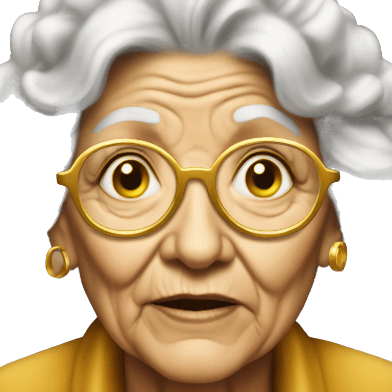 old lady gangsta golden emoji