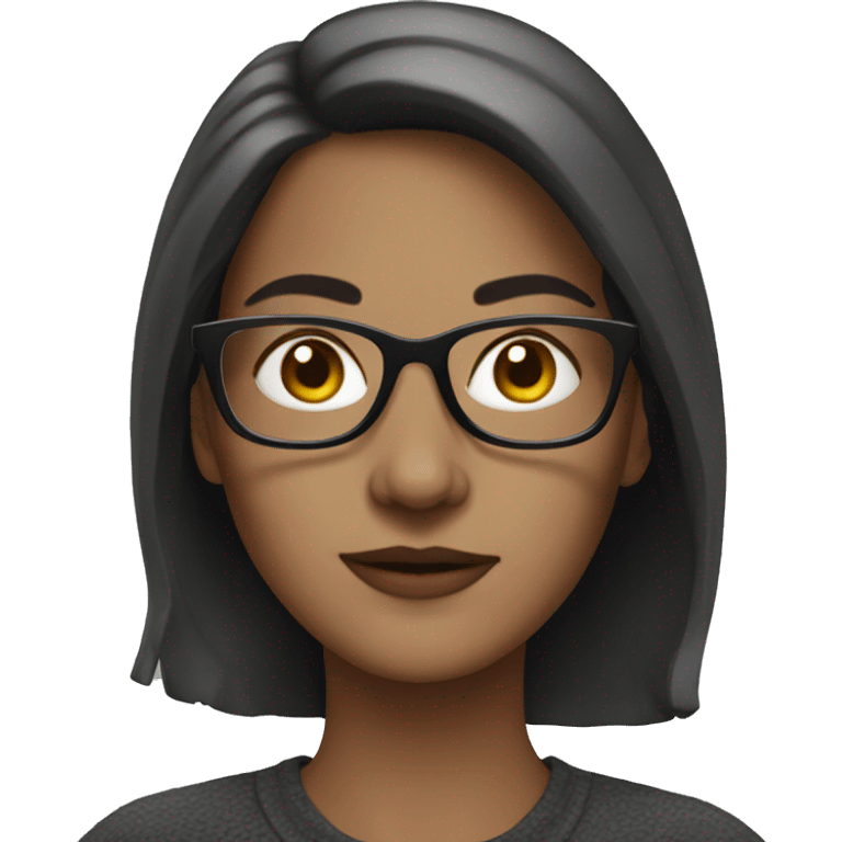 White brunette woman with glasses  emoji