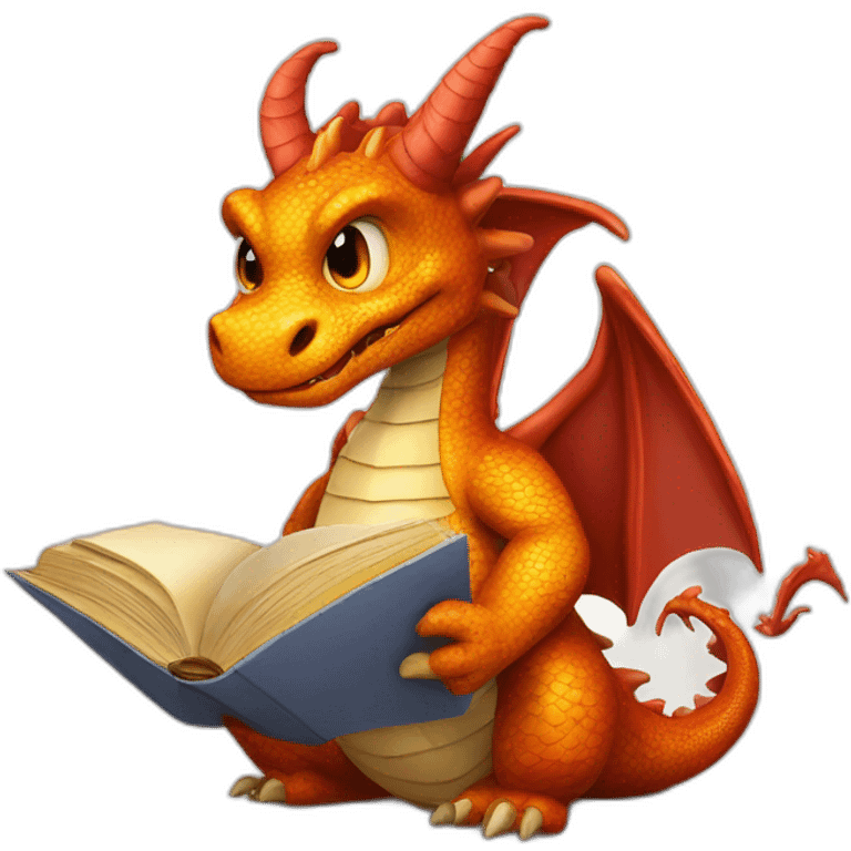 dragon-reading-a-book-with-a-cup-of-tea emoji