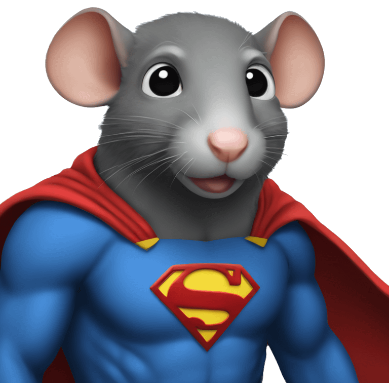 Rat dressed as superman emoji