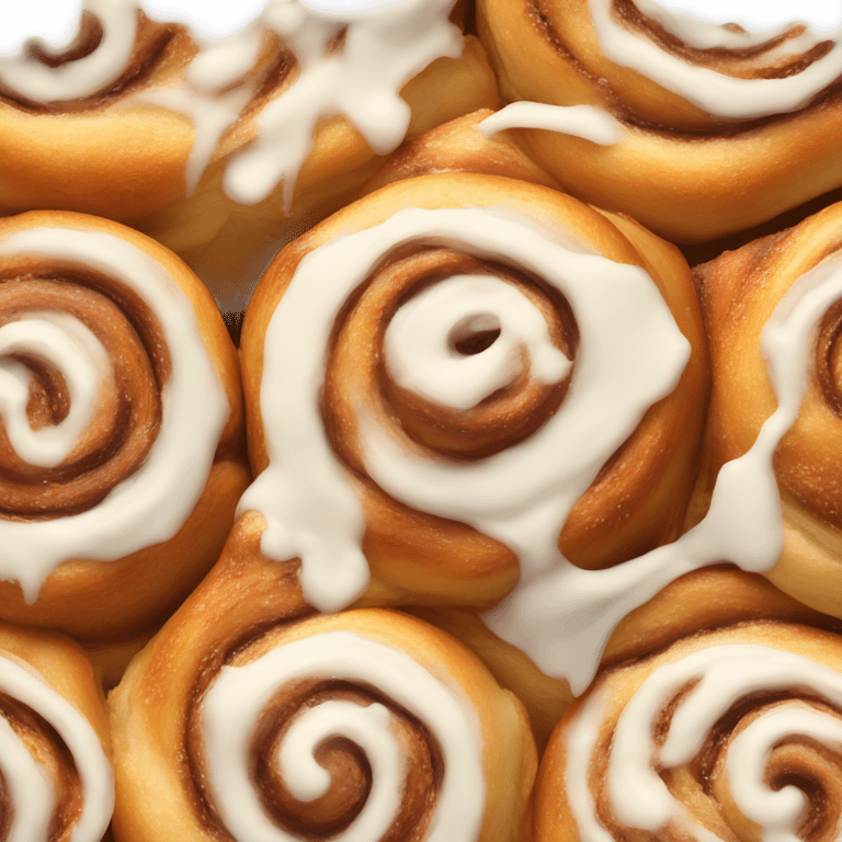 Cinnamon rolls with icing on it emoji