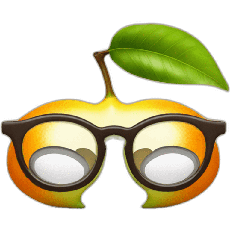 Mango fruit whith glases like a nerd emoji