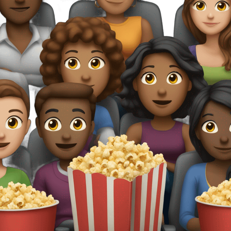 People watching a movie eating popcorn  emoji