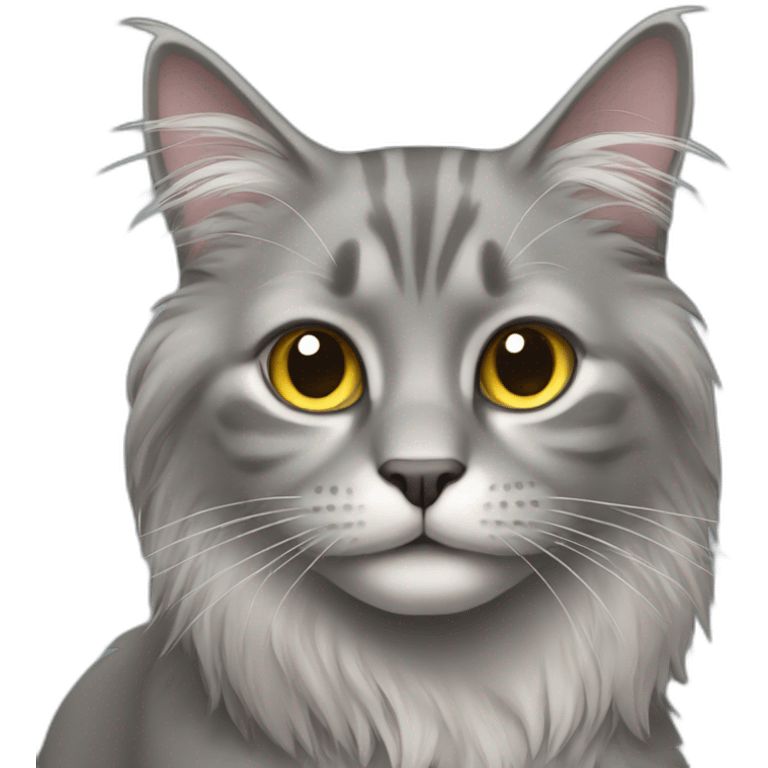 Grey long haired cat emoji