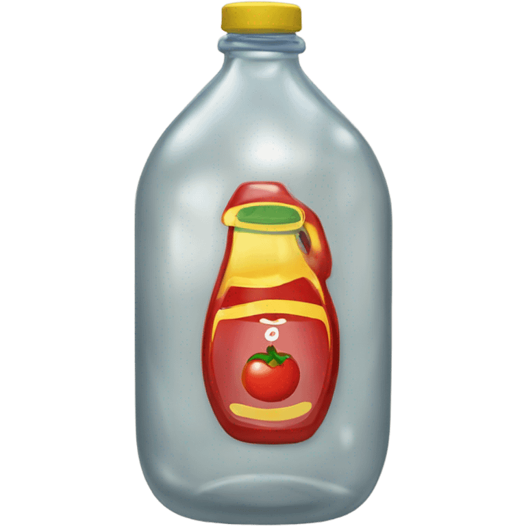 botella de plastico con salsas roja emoji