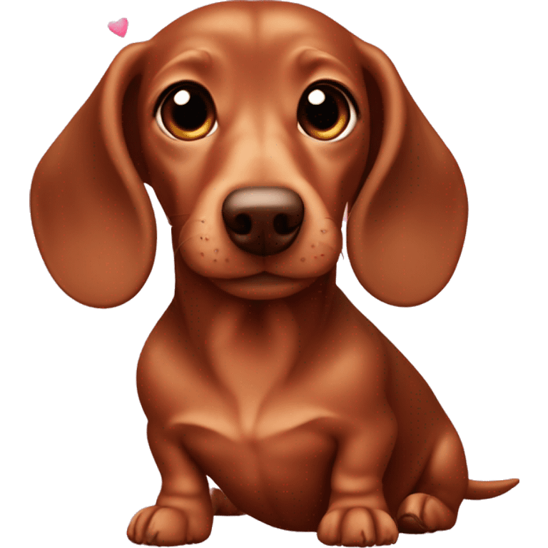 Brown Dachshund as Cupid  emoji