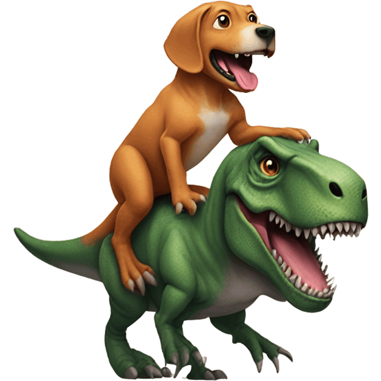 T-Rex riding a dog emoji