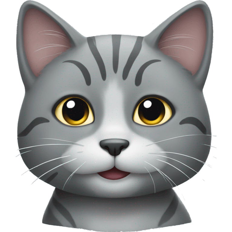 Smiling grey cat emoji