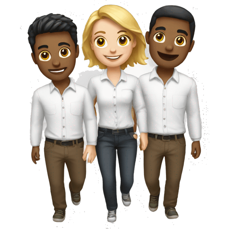 three friends white shirt emoji