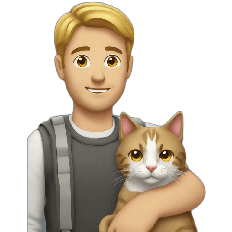 man with cat emoji