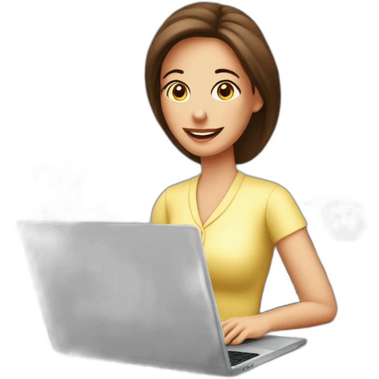 House wife-online work-home-laptop emoji