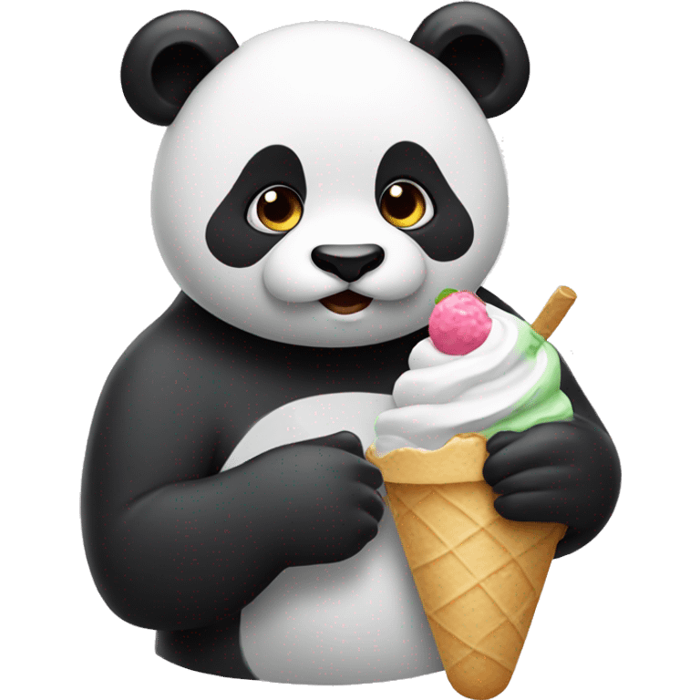 Panda eating ice cream emoji