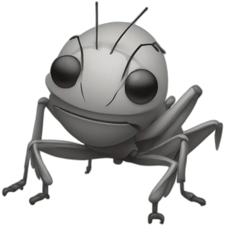 A Grey cricket emoji