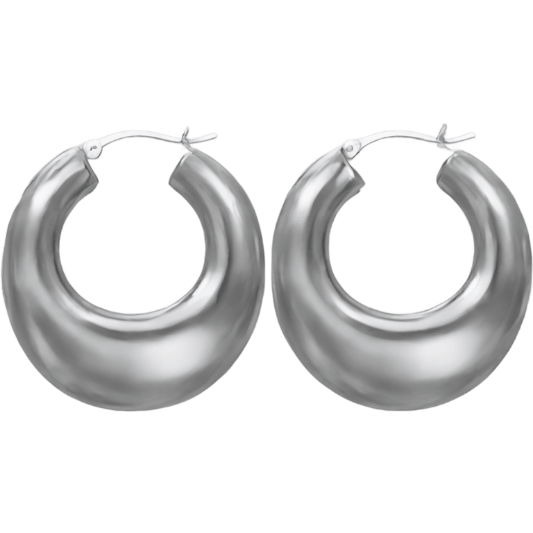 silver chunky hoop earrings emoji