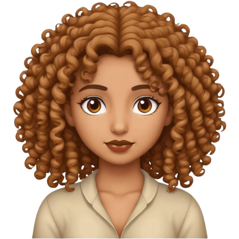 a girl with curly hair and indian emoji