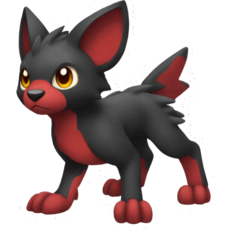 cool black red animal hybrid Fakemon full body emoji