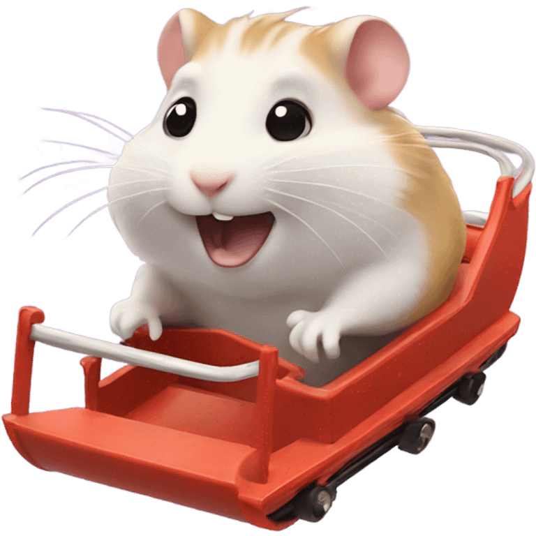 Hamster riding a roller coaster emoji