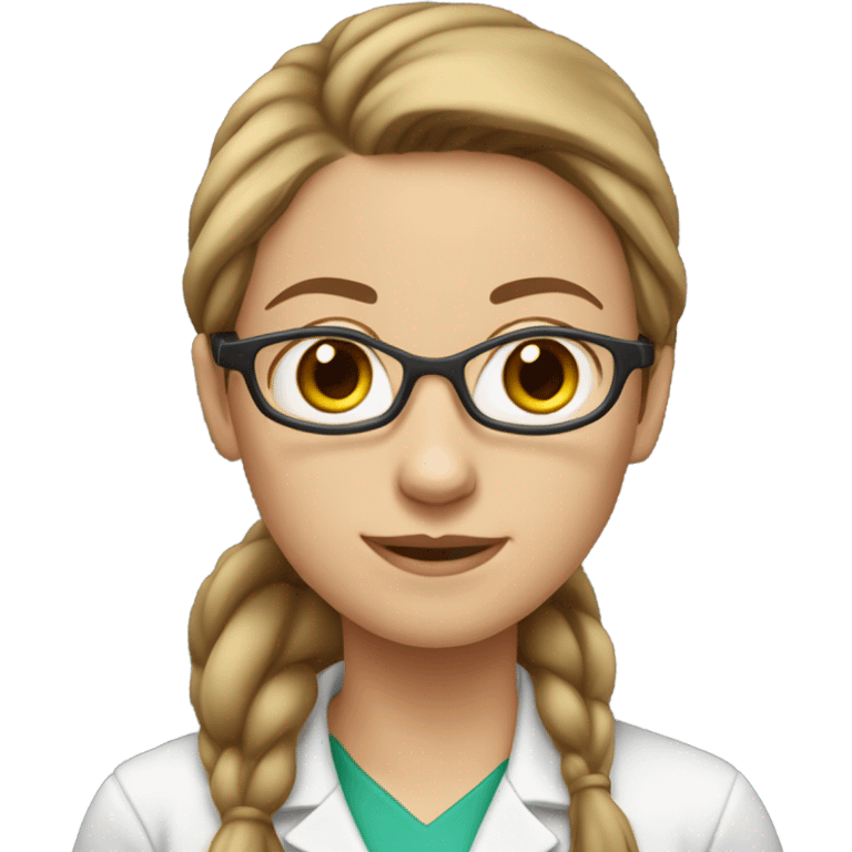 femail young biology professor with light brown hair in ponytail and white skin emoji