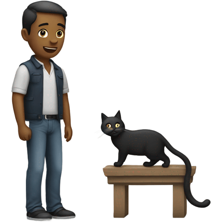 Man with cat  emoji