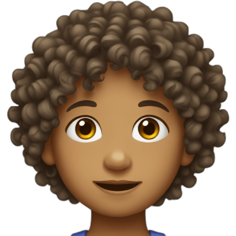 a curly-haired child emoji