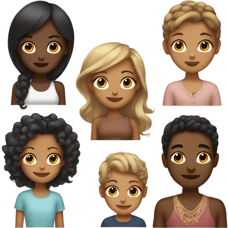 5 sisters and 1 brother brown skin emoji