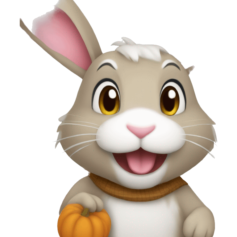 Bunny saying happy thanksgiving  emoji