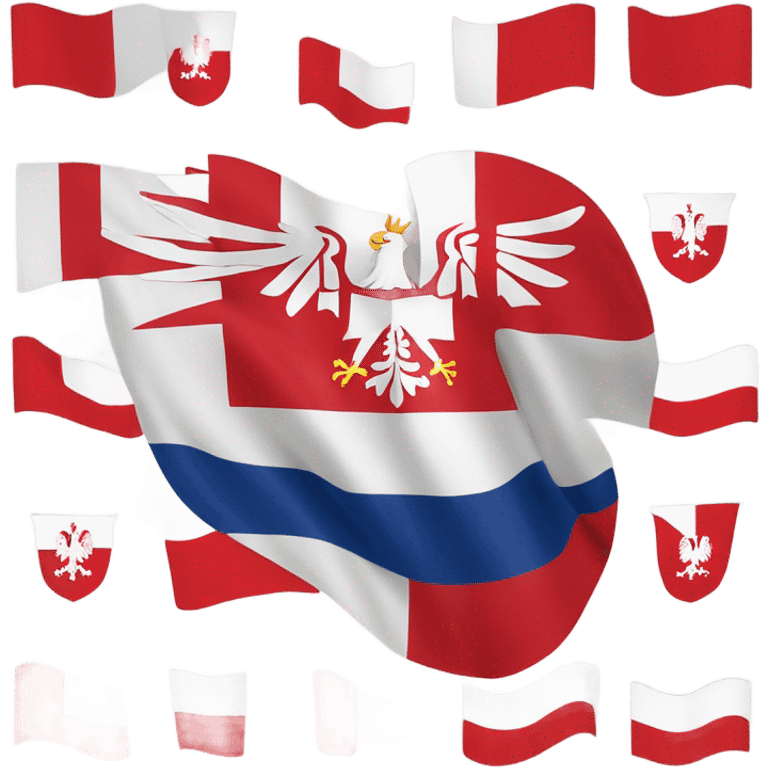 Polish-Serbian flag with eagle emoji