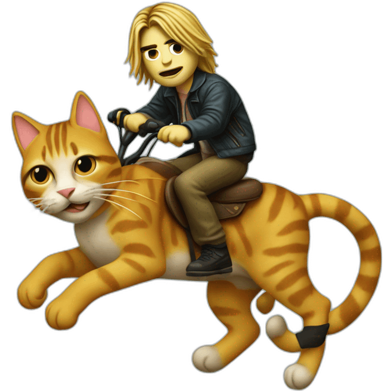 kurt cobain riding cat emoji