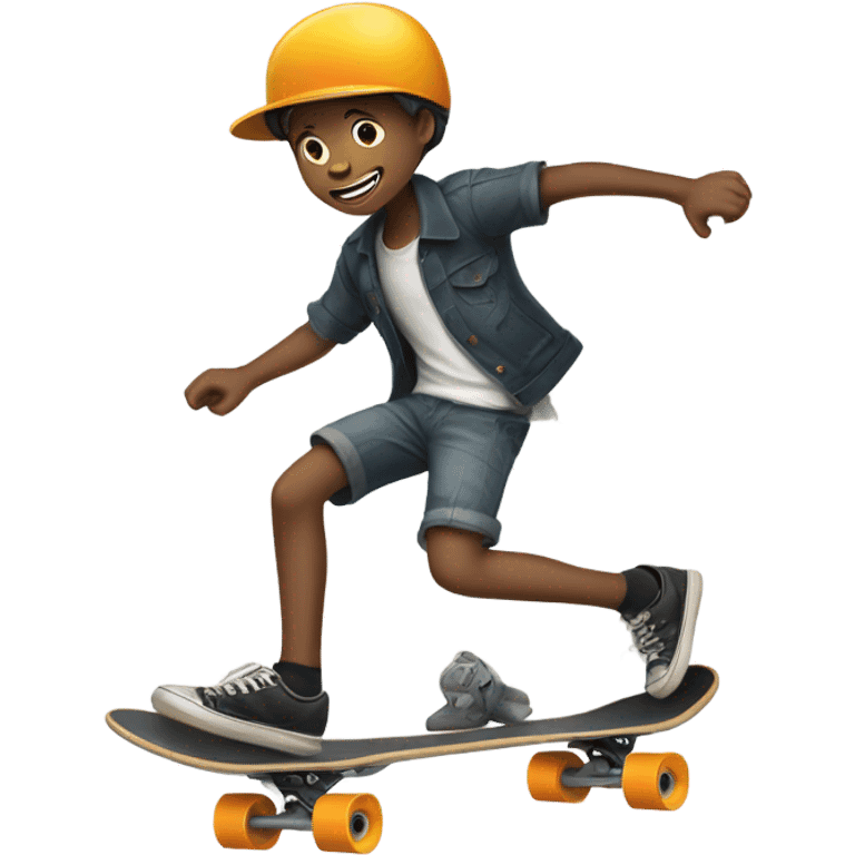 boy and a skateboard emoji