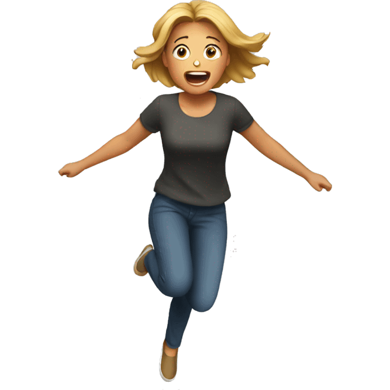 woman scared jumping emoji