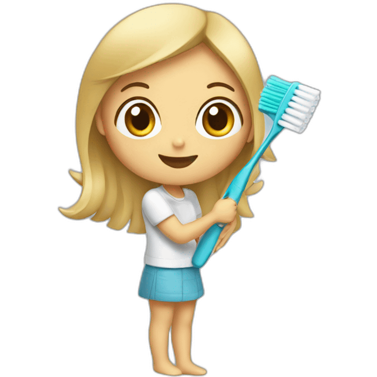 Girl Toothbrush emoji