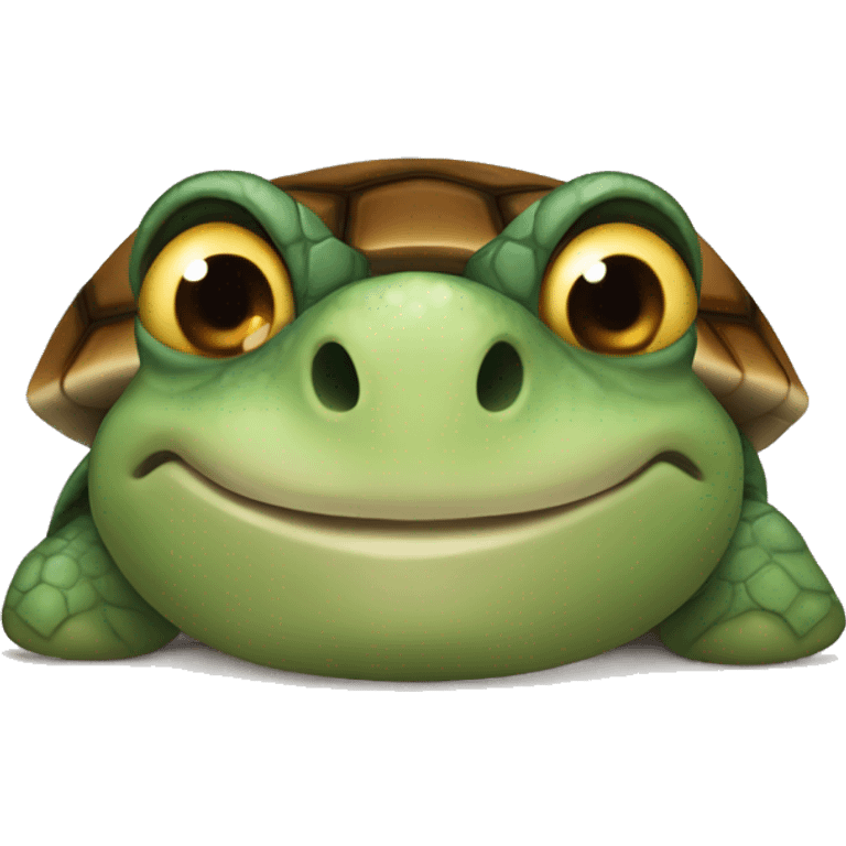 Turtle biting lip emoji