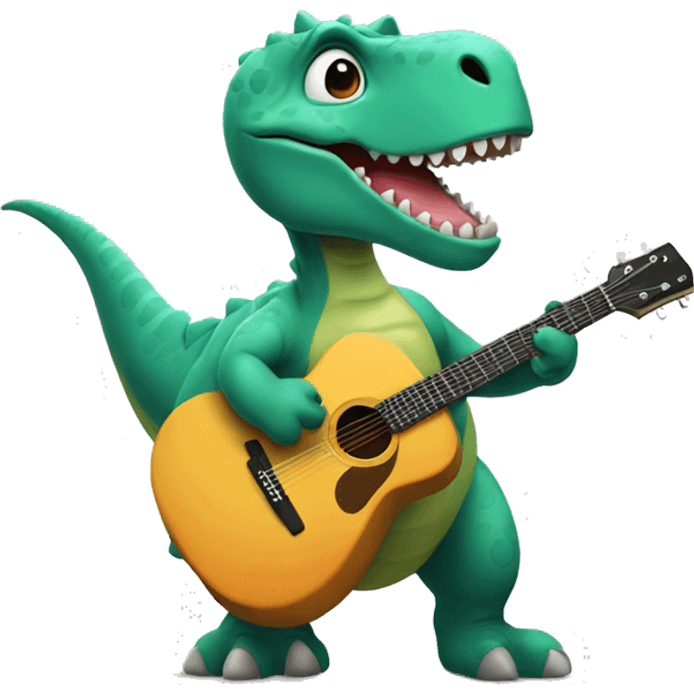 Dinosaur with a guitar  emoji