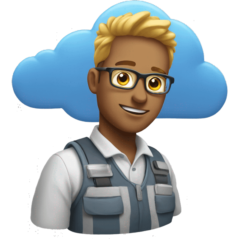 cloud engineer with cloud behind him emoji