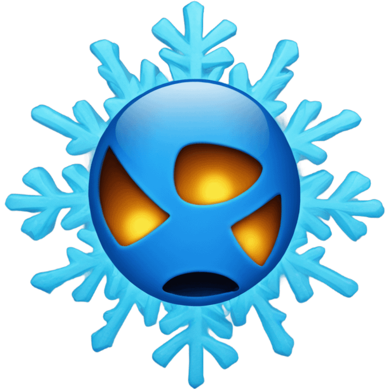 Blue hurt surrounded by snowflakes and blue fire  emoji