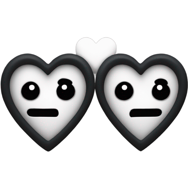 two halves of a black heart emoji