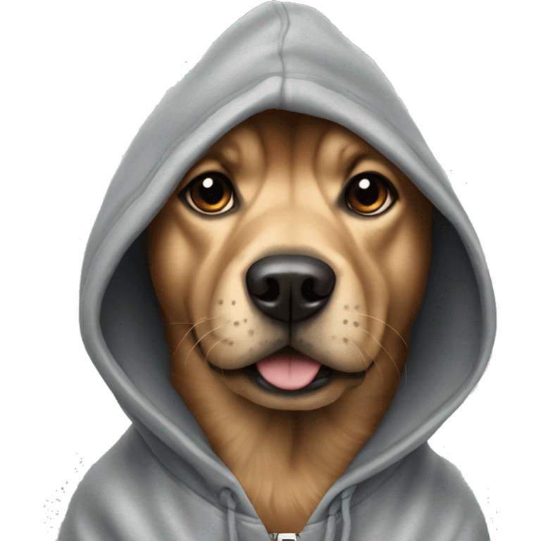 Dog wearing a hoodie emoji