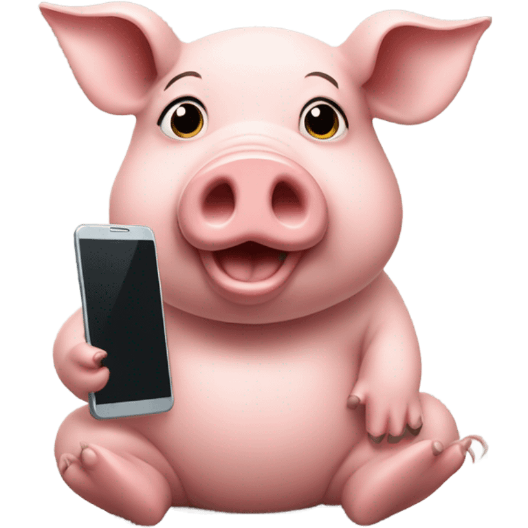 Pig on phone emoji