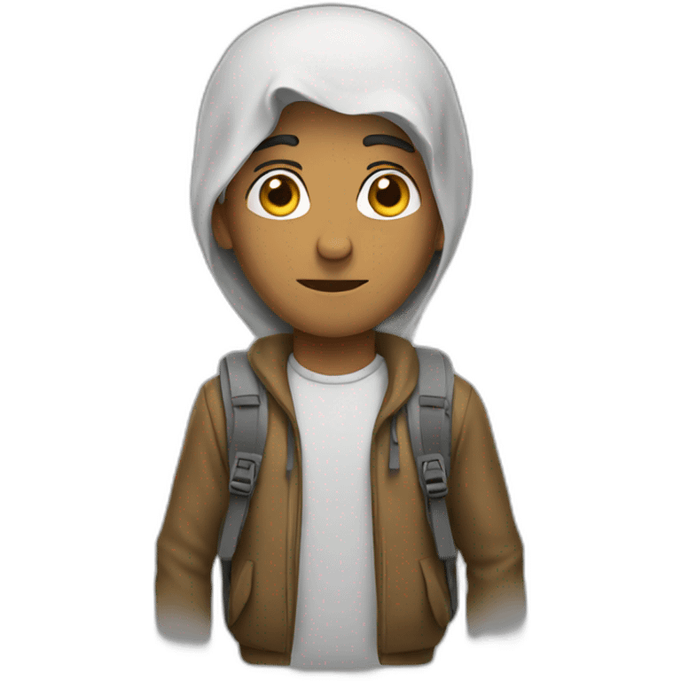 Arab with a backpack emoji