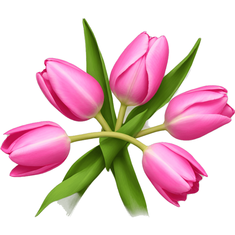 Pink tulips with a bow emoji