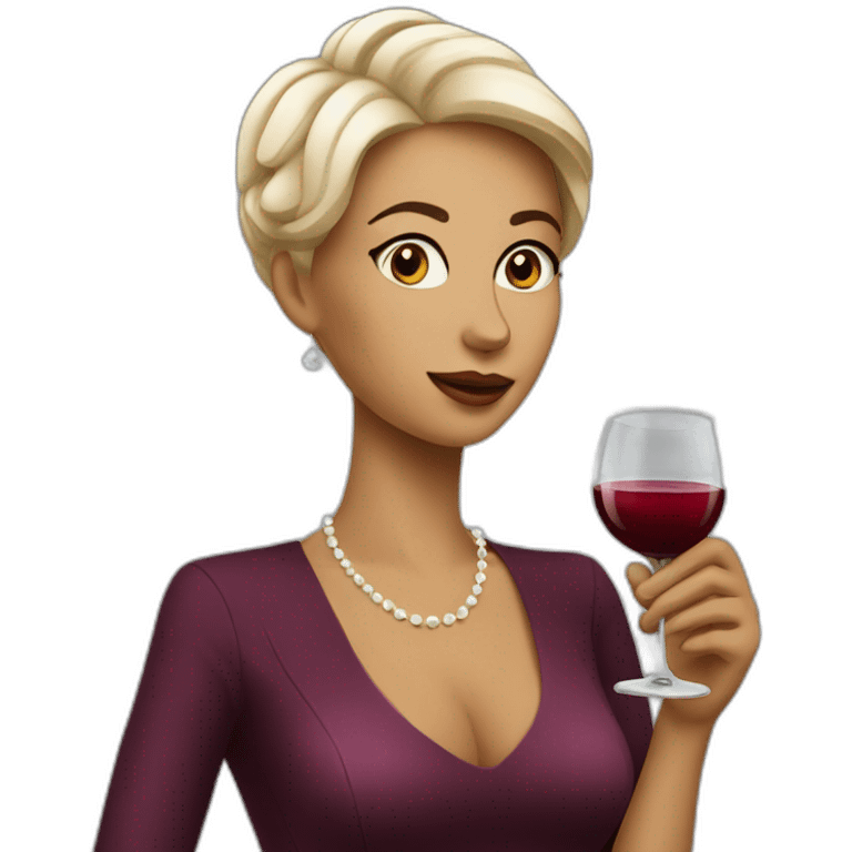 Elegant lady drinking wine emoji