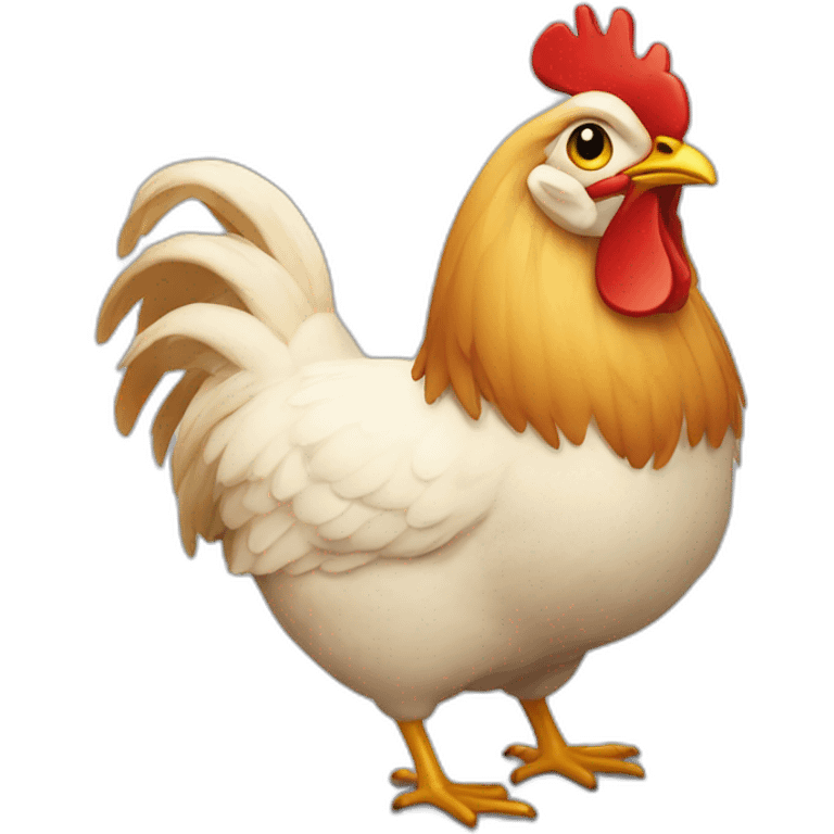 Chat sur une poule emoji